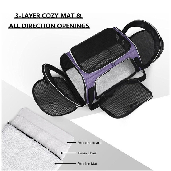 BAGLHER Pet Travel Carrier, Cat Carriers Dog Carrier for Small Medium Cat Or Dog - Picture 4 of 12